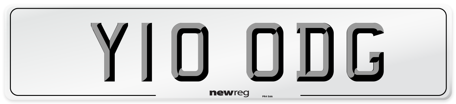 Y10 ODG Number Plate from New Reg